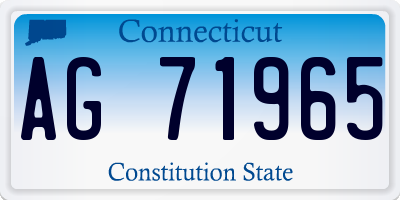 CT license plate AG71965