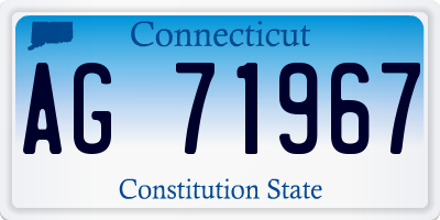 CT license plate AG71967