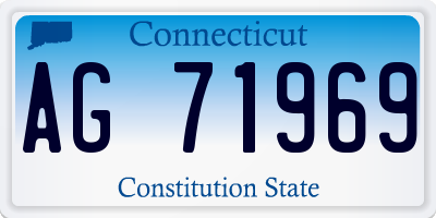 CT license plate AG71969