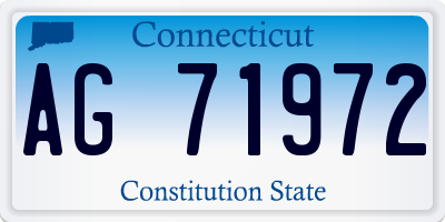 CT license plate AG71972
