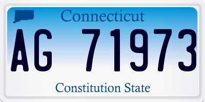CT license plate AG71973