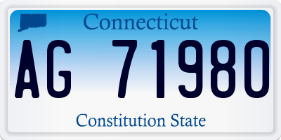 CT license plate AG71980