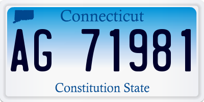 CT license plate AG71981