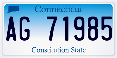 CT license plate AG71985
