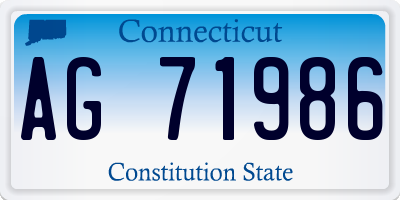 CT license plate AG71986