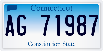 CT license plate AG71987