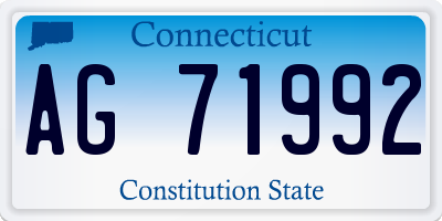 CT license plate AG71992