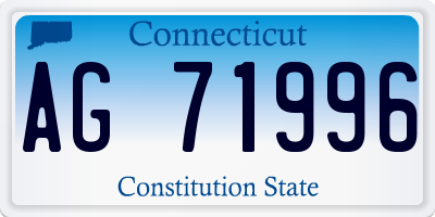 CT license plate AG71996
