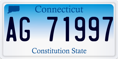 CT license plate AG71997