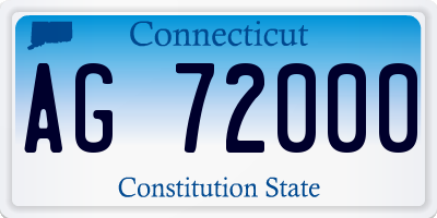 CT license plate AG72000