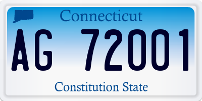 CT license plate AG72001