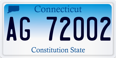 CT license plate AG72002
