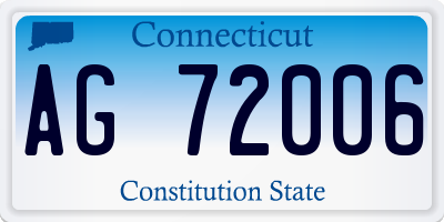 CT license plate AG72006