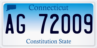 CT license plate AG72009