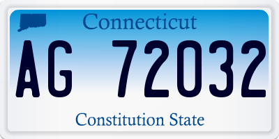 CT license plate AG72032
