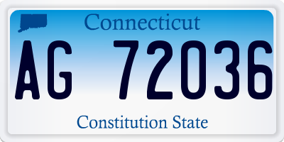 CT license plate AG72036