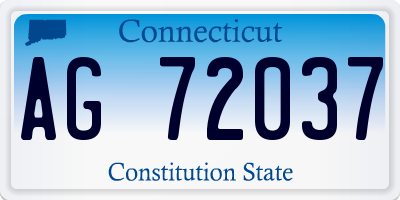 CT license plate AG72037