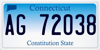 CT license plate AG72038