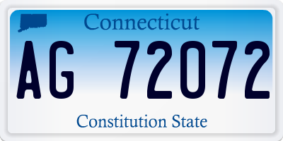 CT license plate AG72072