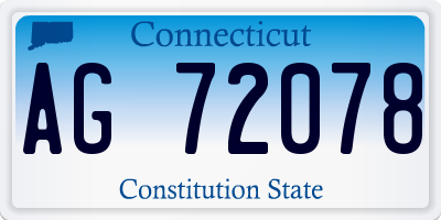 CT license plate AG72078