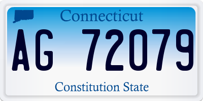CT license plate AG72079