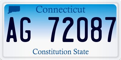 CT license plate AG72087