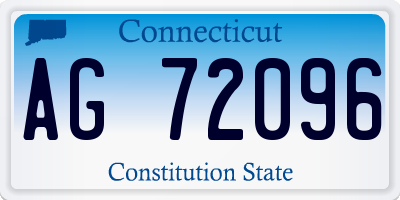 CT license plate AG72096