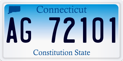 CT license plate AG72101