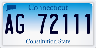 CT license plate AG72111