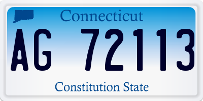 CT license plate AG72113