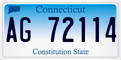 CT license plate AG72114