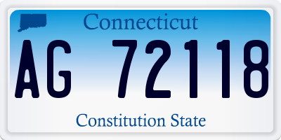 CT license plate AG72118
