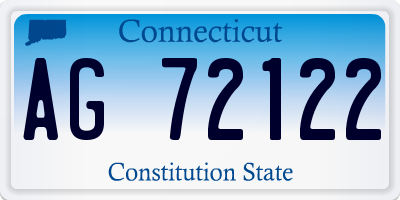 CT license plate AG72122