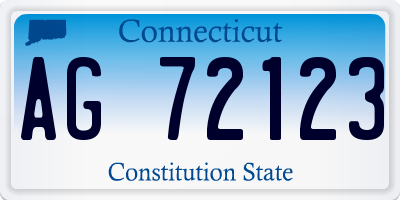 CT license plate AG72123