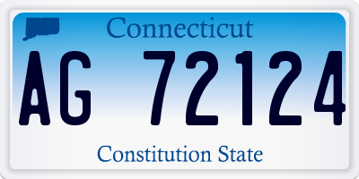 CT license plate AG72124