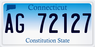 CT license plate AG72127