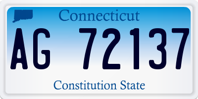 CT license plate AG72137