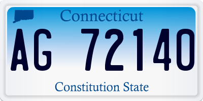 CT license plate AG72140