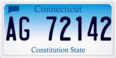 CT license plate AG72142