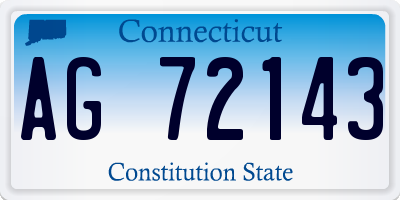 CT license plate AG72143