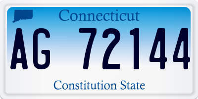 CT license plate AG72144