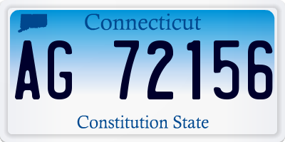 CT license plate AG72156