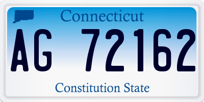 CT license plate AG72162