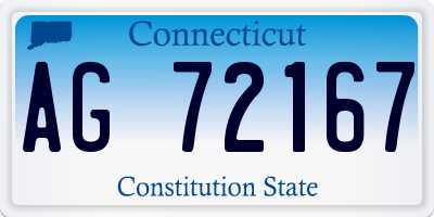 CT license plate AG72167