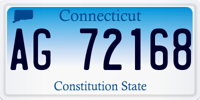 CT license plate AG72168