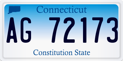 CT license plate AG72173