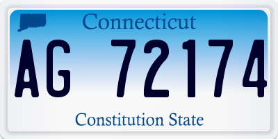 CT license plate AG72174