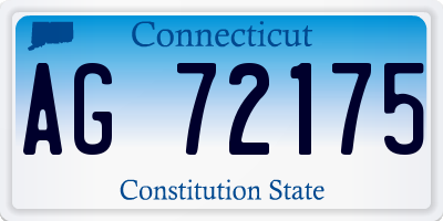 CT license plate AG72175
