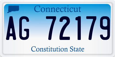 CT license plate AG72179