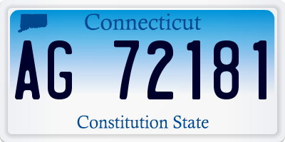 CT license plate AG72181